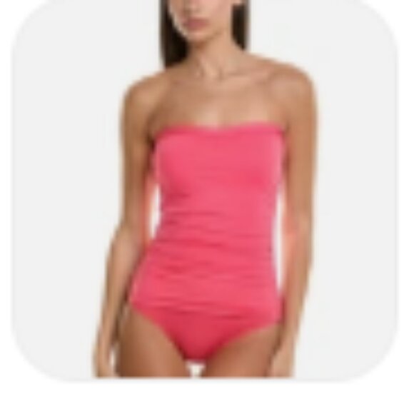 Tommy Bahama Pearl Shirred Bandeau One Piece Coral Coast Swimsuit NWT Sz 6 - Picture 2 of 8